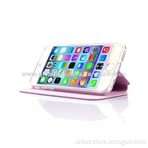 Luxury Colorful Flip Leather Protective Case for iPhone 6 with High-quality, Lightweight